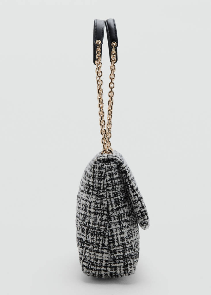 Large tweed handbag — Black