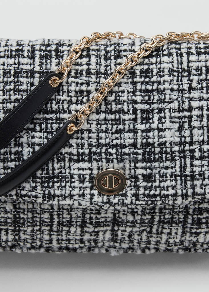 Large tweed handbag — Black