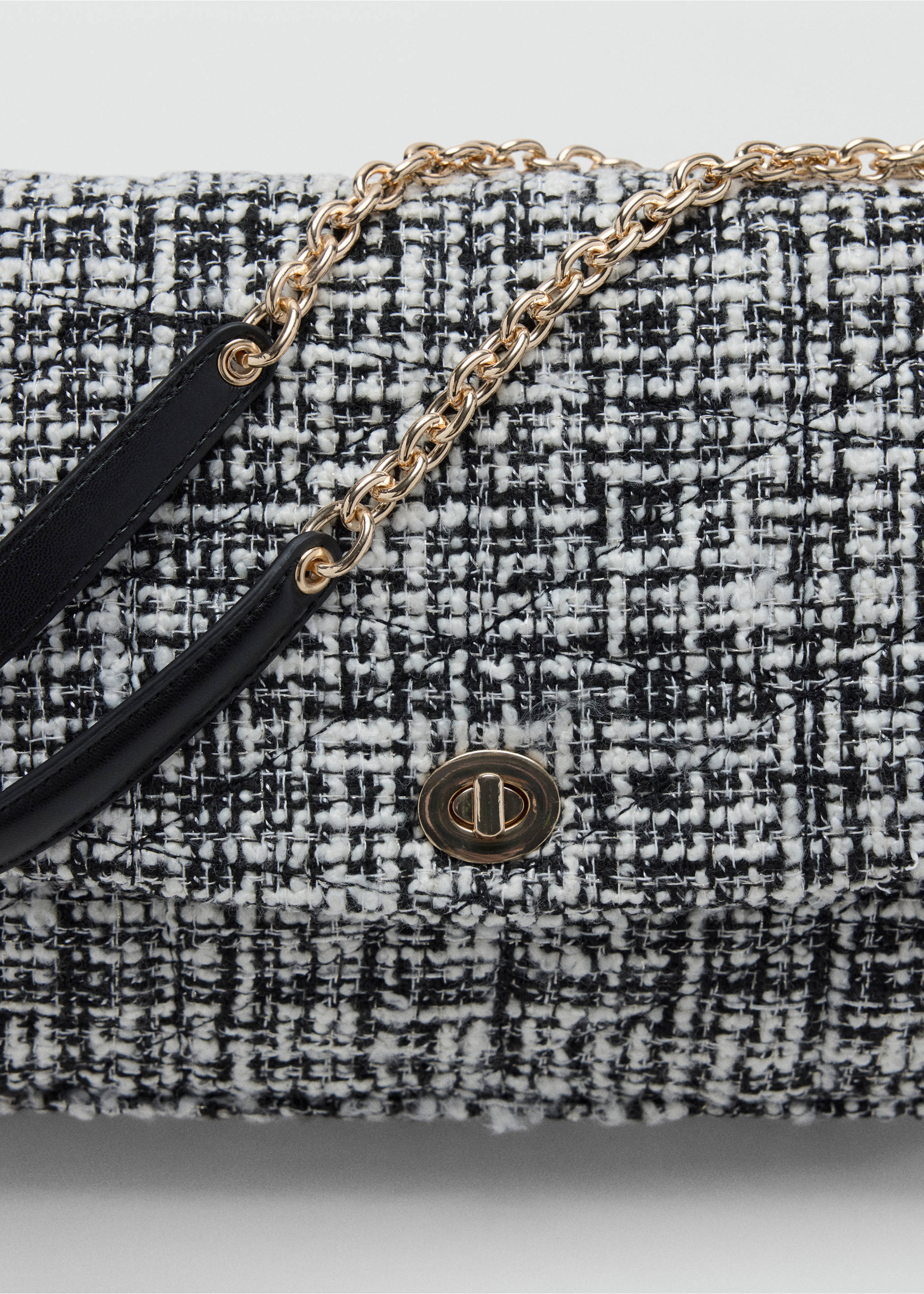 Large tweed handbag - Details of the article 2, Black. Ref: 37065875-00.
