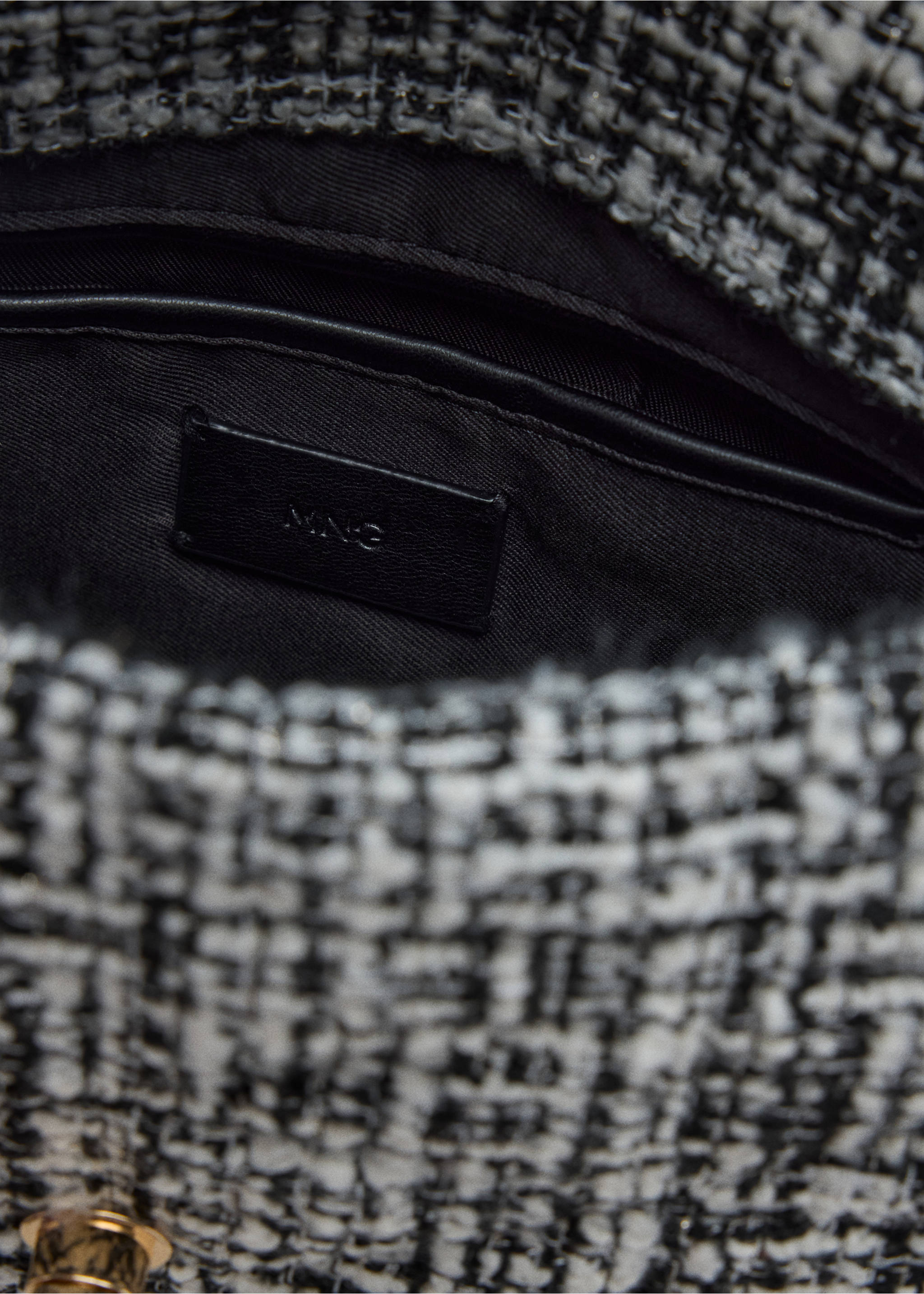 Large tweed handbag - Details of the article 3, Black. Ref: 37065875-00.