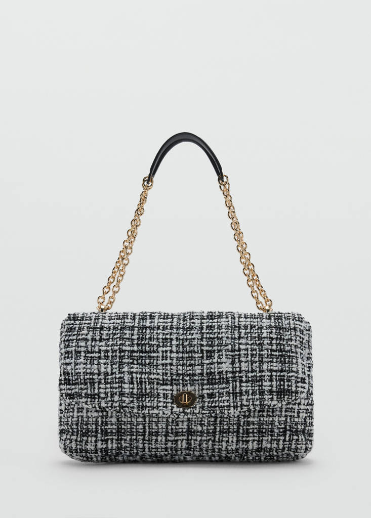 Large tweed handbag — Black