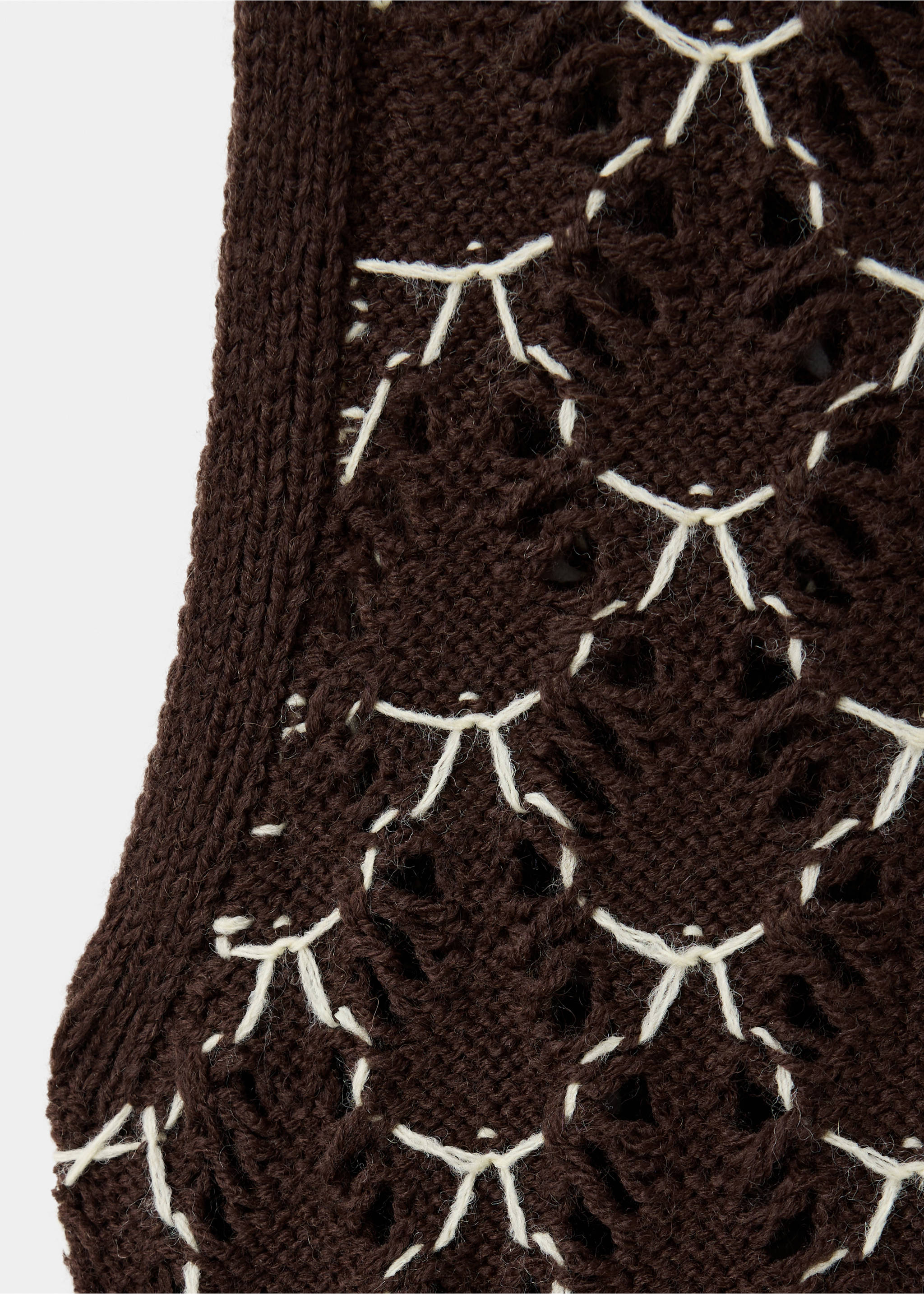 Knitted waistcoat with contrast detail - Details of the article 0, Brown. Ref: 37065877-00.