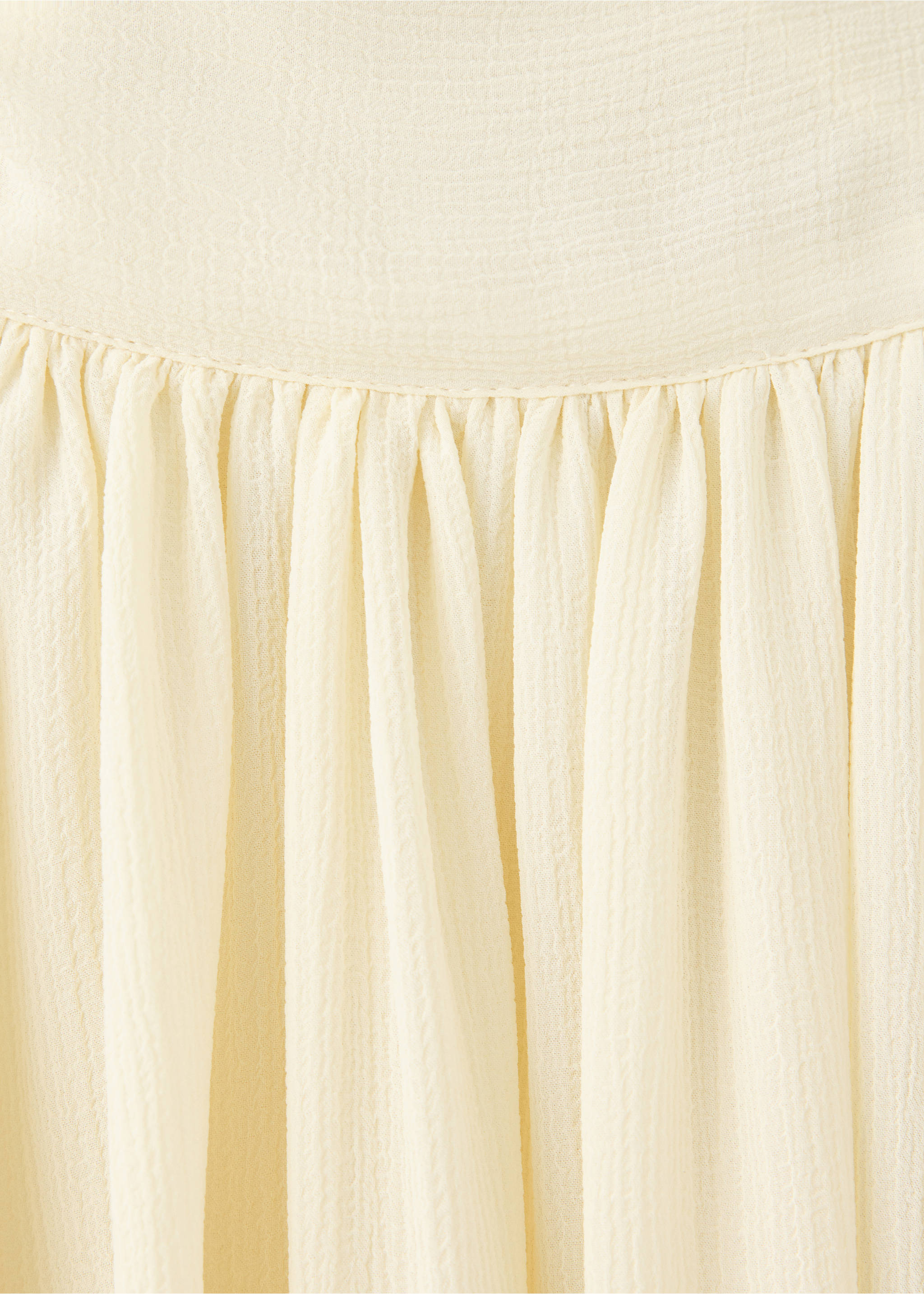 High-neck gathered blouse - Details of the article 8, Off White. Ref: 37065878-00.