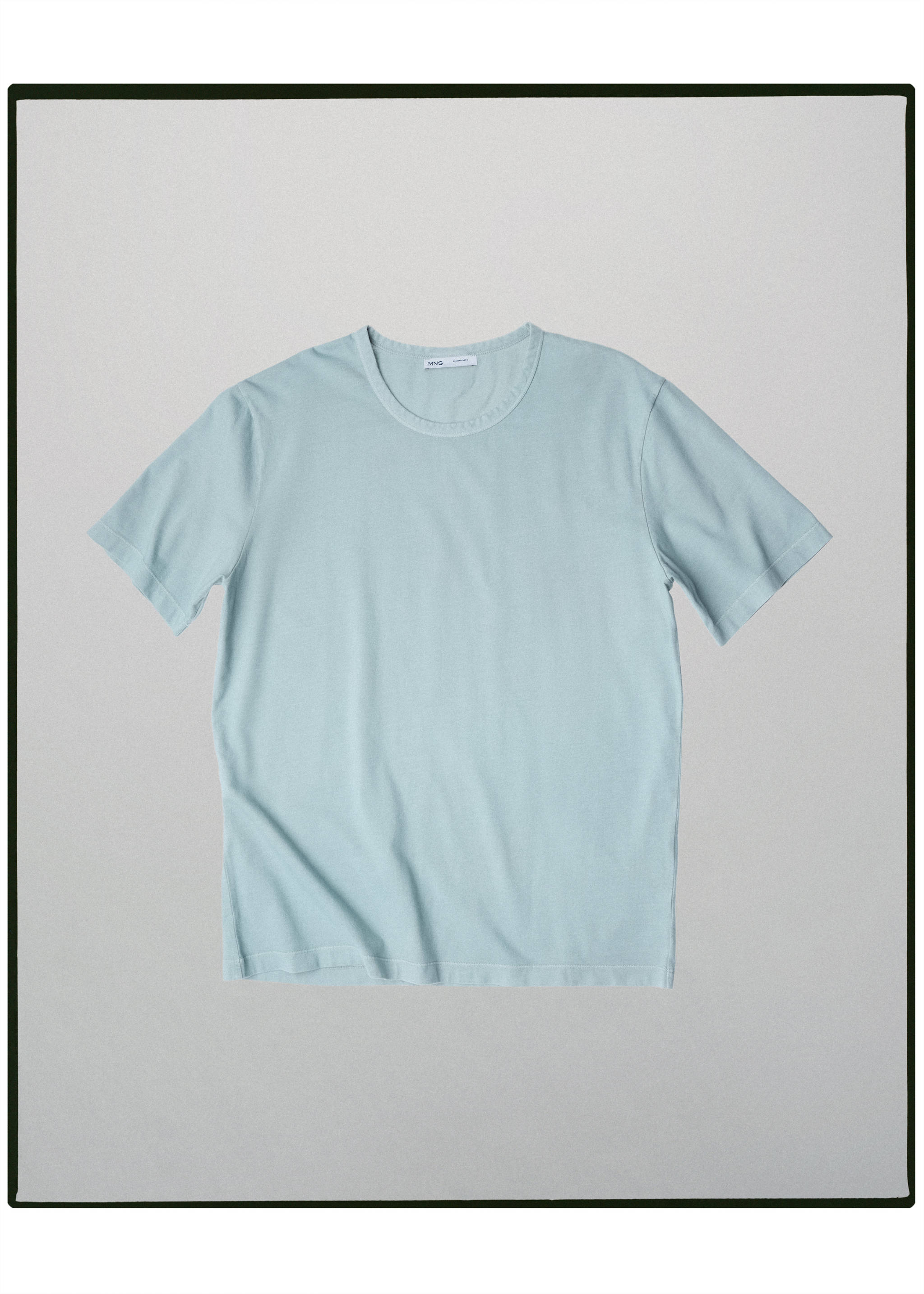 100% cotton T-shirt regular fit - Article without model, Sky Blue. Ref: 37065880-00.