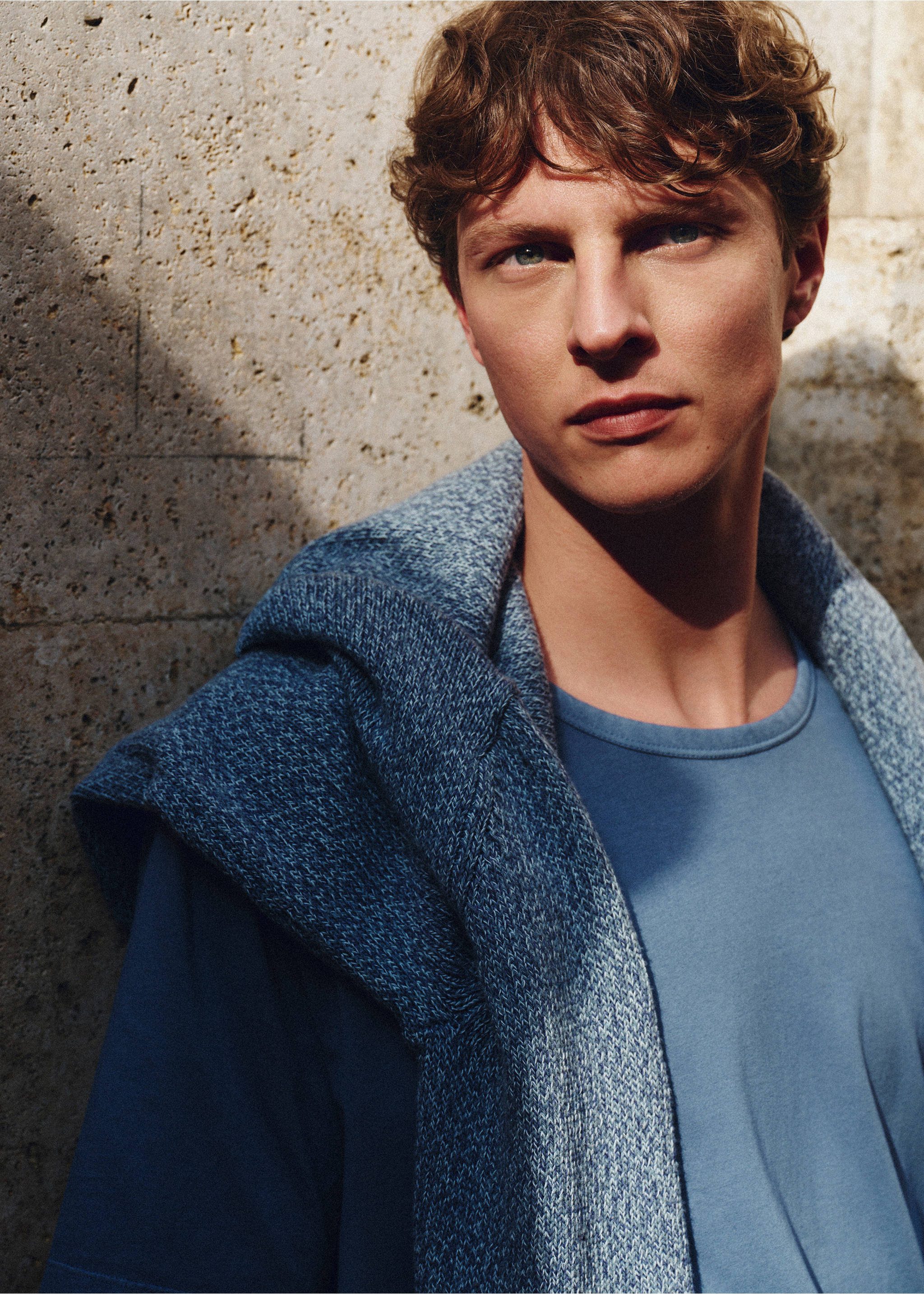 100% cotton T-shirt regular fit - Details of the article 5, China Blue. Ref: 37065880-00.