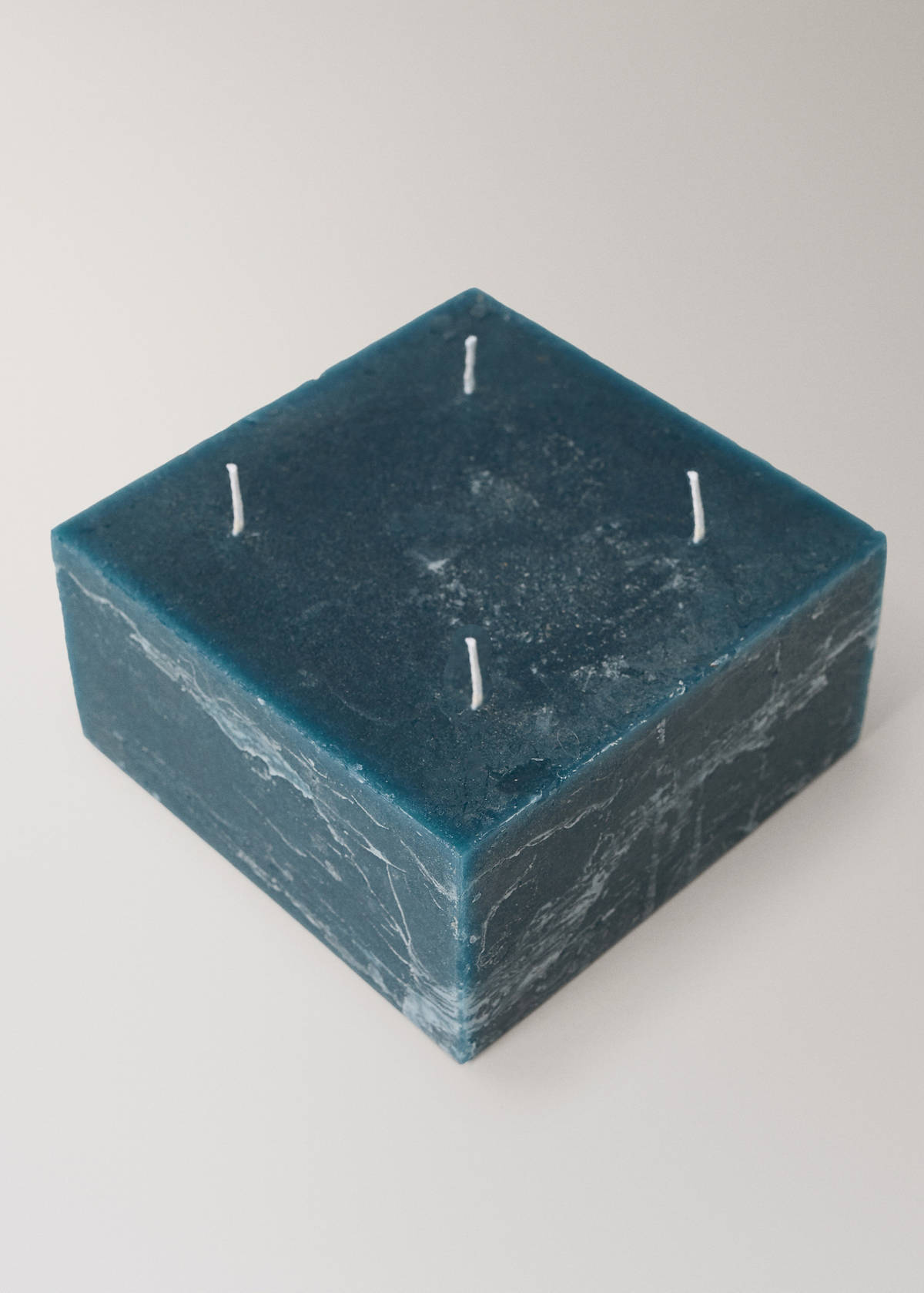 Square paraffin candle — Petrol Blue