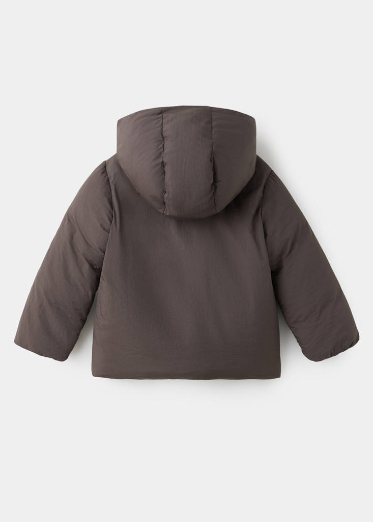 Hood puffer coat — Chocolate