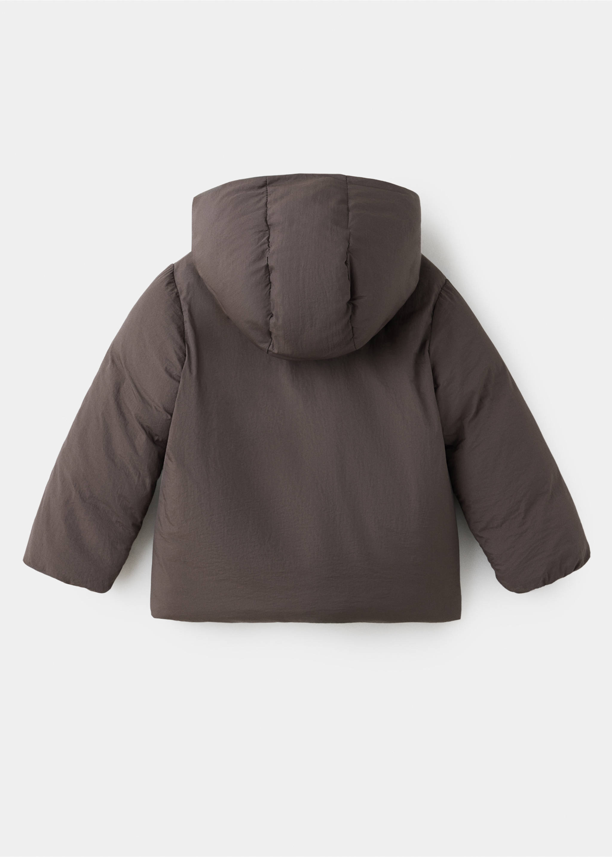Hooded coat - Reverse of the article, Chocolate. Ref: 37065971-00.