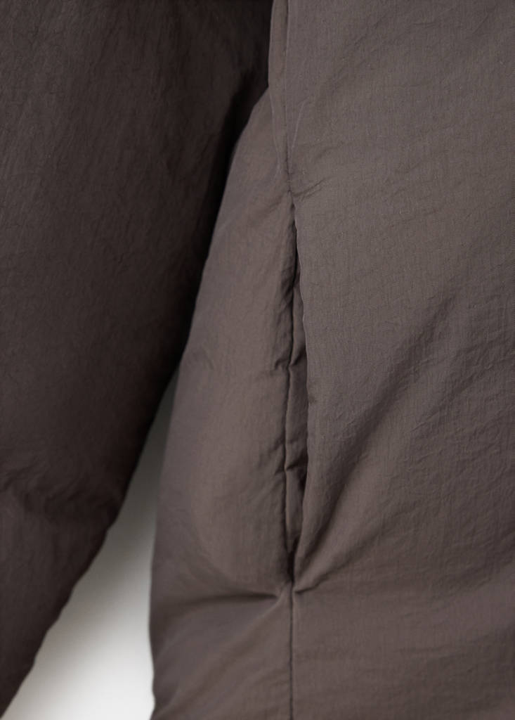 Hood puffer coat — Chocolate