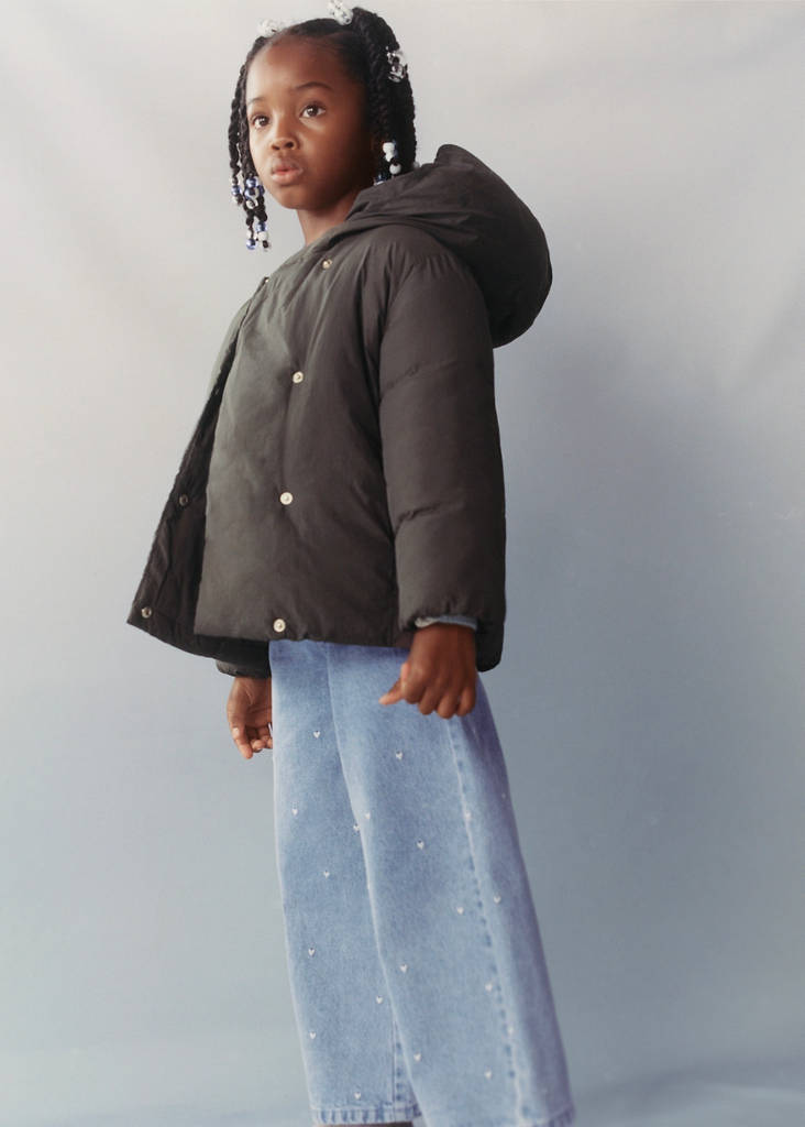 Hood puffer coat — Chocolate