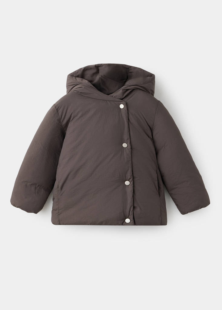Hood puffer coat — Chocolate