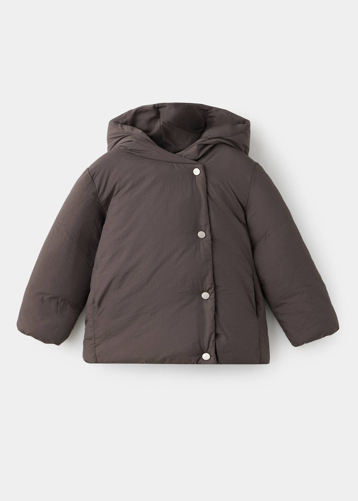 Hood puffer coat — Chocolate