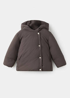 Hood puffer coat — Chocolate 2