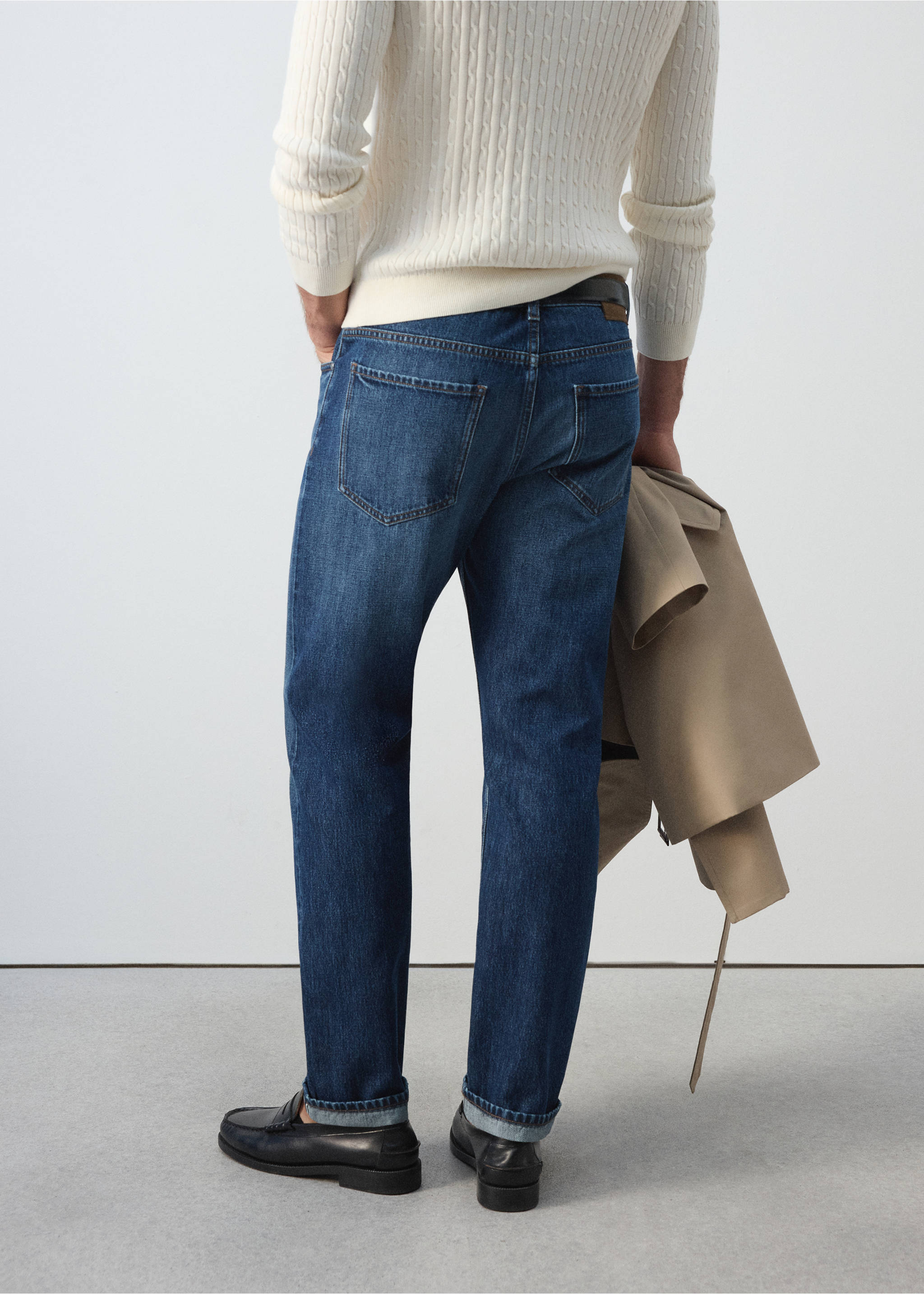 Regular fit jeans 100% cotton - Reverse of the article, Medium Blue. Ref: 37065973-00.