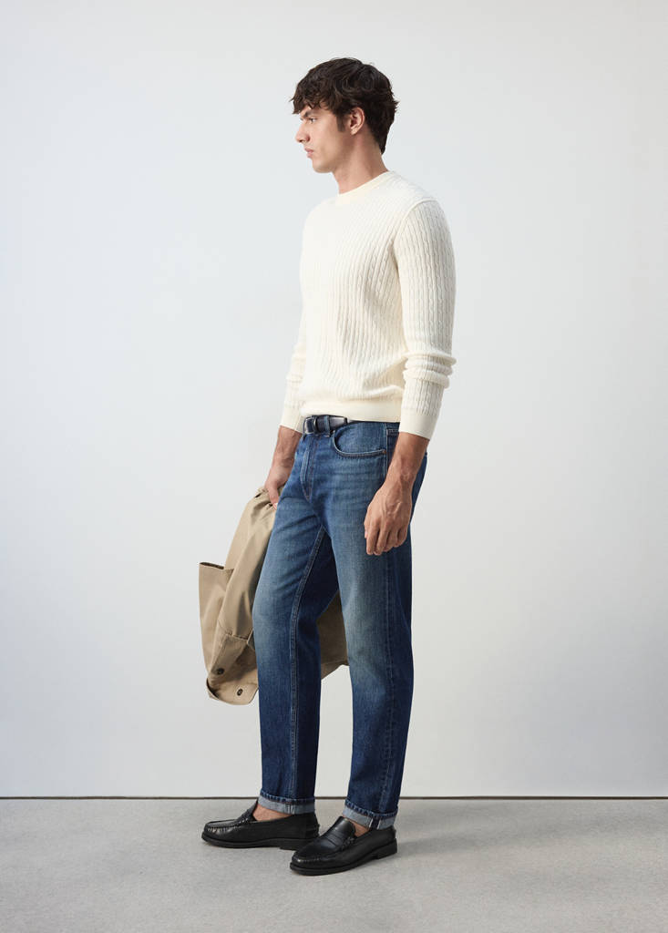 Pola regular fit cropped jeans — Medium Blue