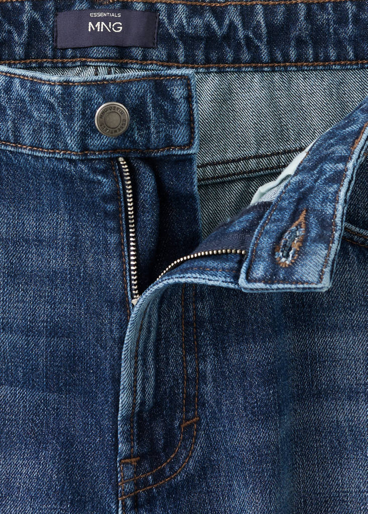 Pola regular fit cropped jeans — Medium Blue
