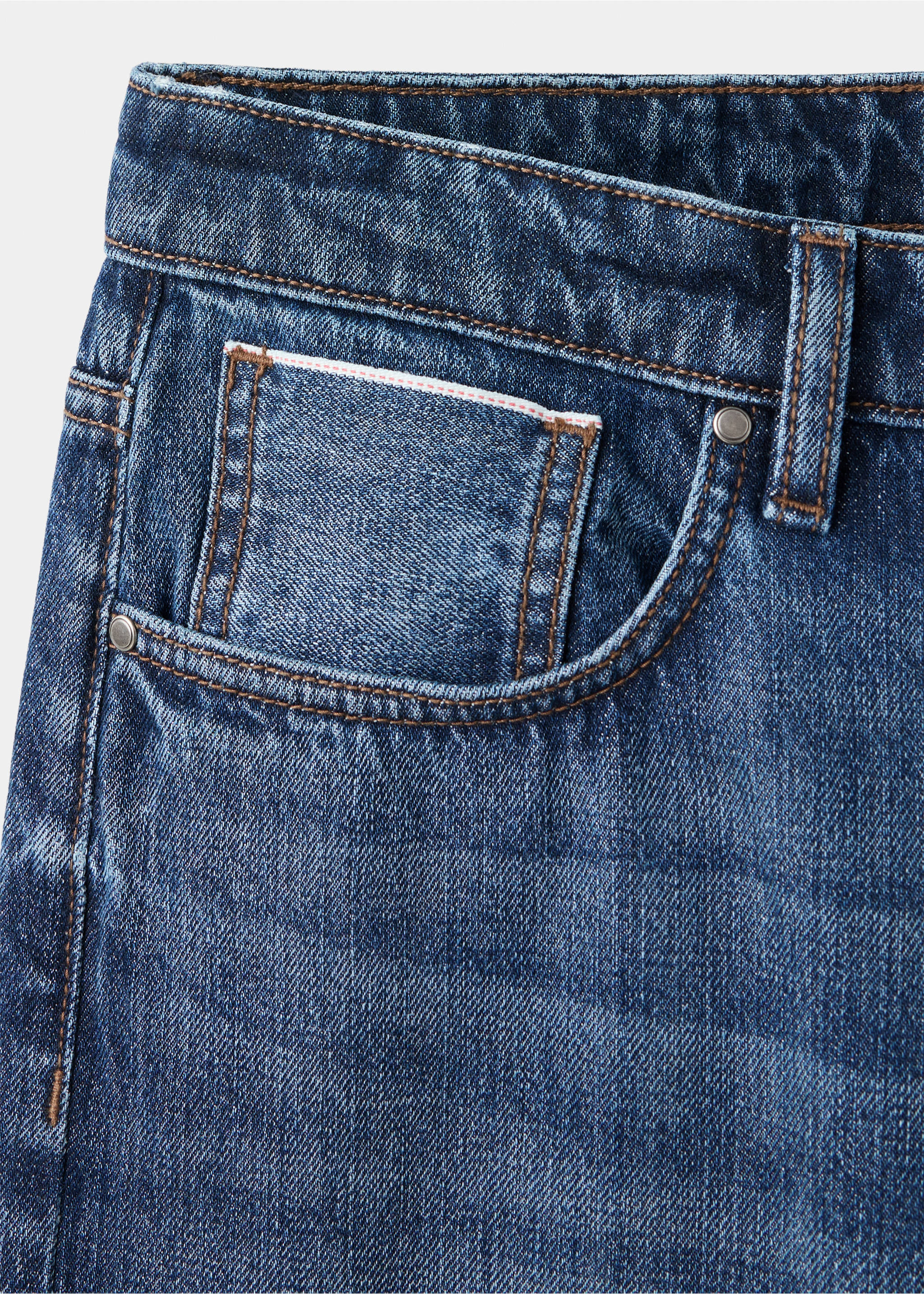 Regular fit jeans 100% cotton - Details of the article 0, Medium Blue. Ref: 37065973-00.