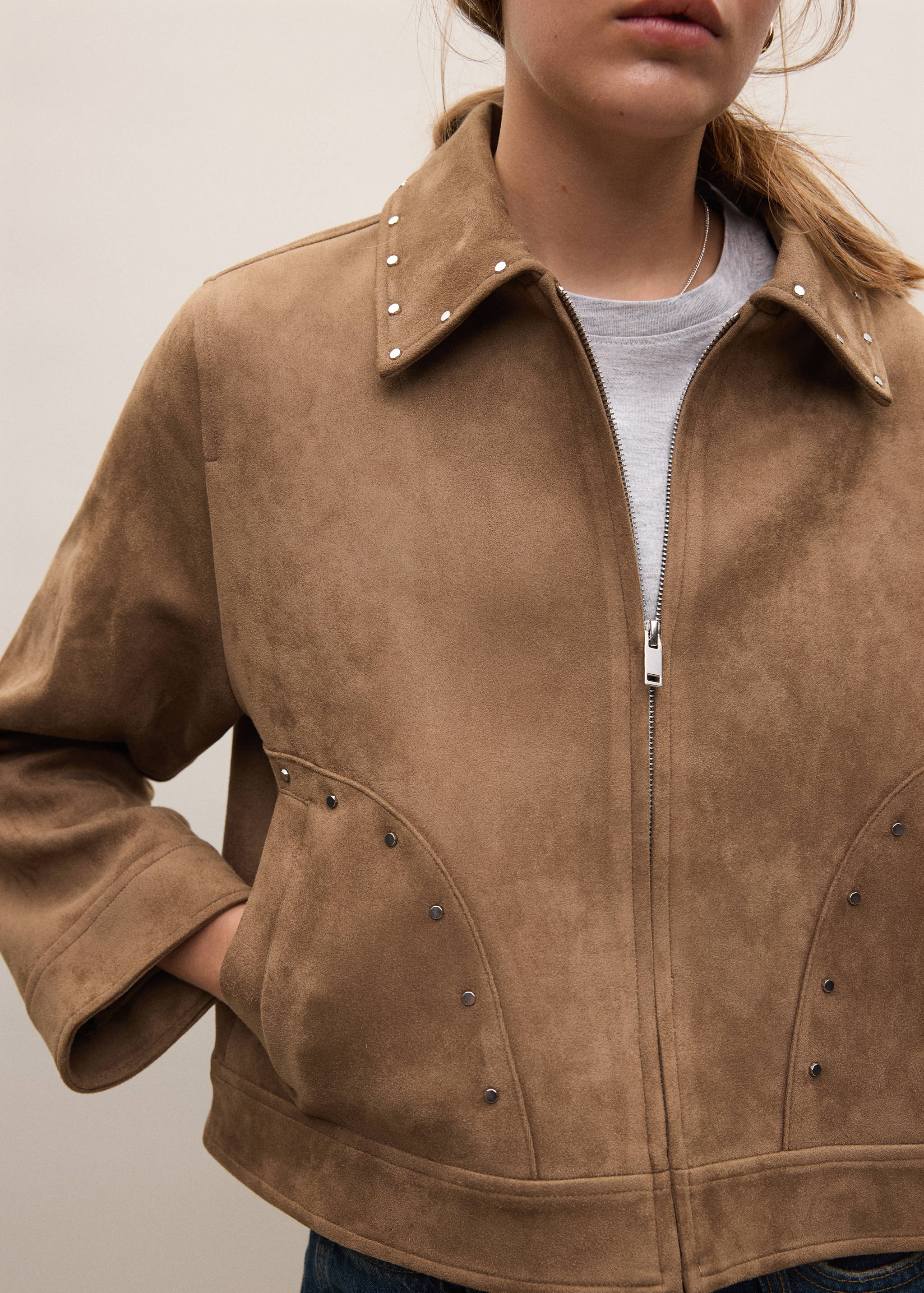 Studded faux suede jacket - Details of the article 3