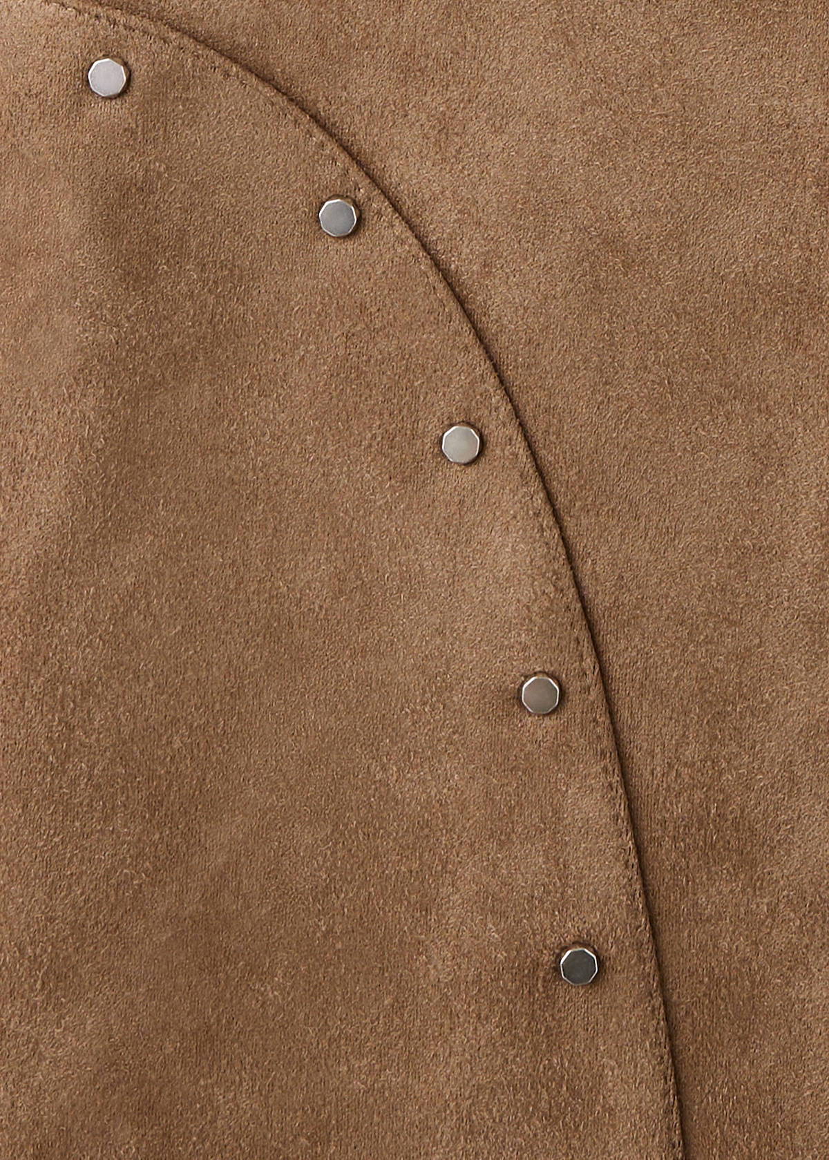 Studded faux suede jacket — Tobacco Brown
