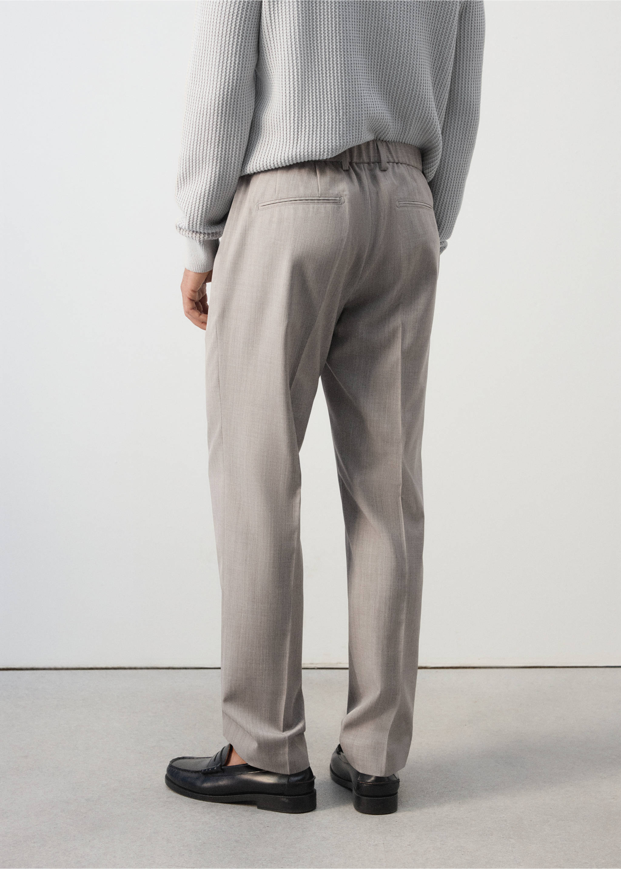 Regular-fit wool-blend trousers - Reverse of the article, Light/Pastel Grey. Ref: 37065975-00.