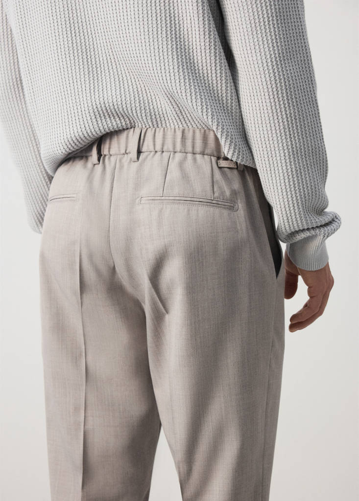 Regular-fit wool-blend trousers — Light/Pastel Grey