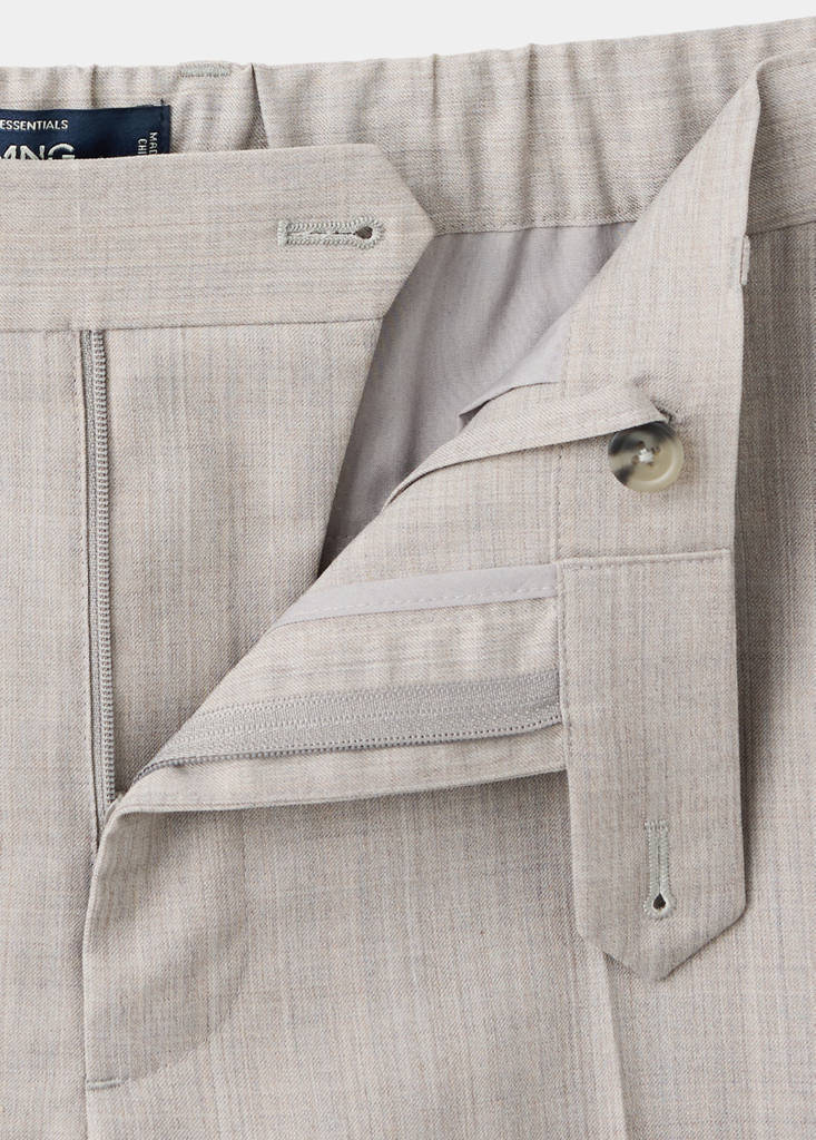 Regular-fit wool-blend trousers — Light/Pastel Grey