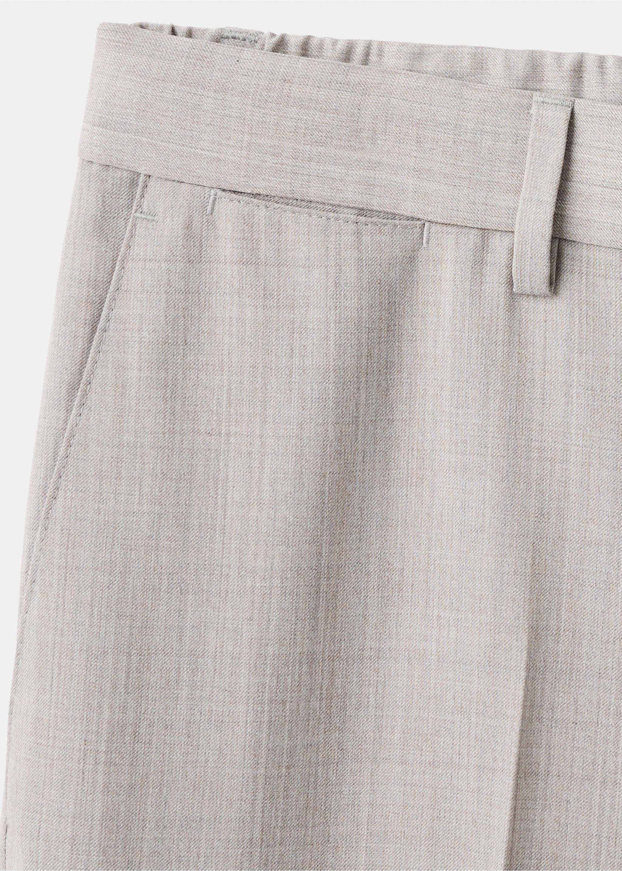 Regular-fit wool-blend trousers - Details of the article 0, Light/Pastel Grey. Ref: 37065975-00.