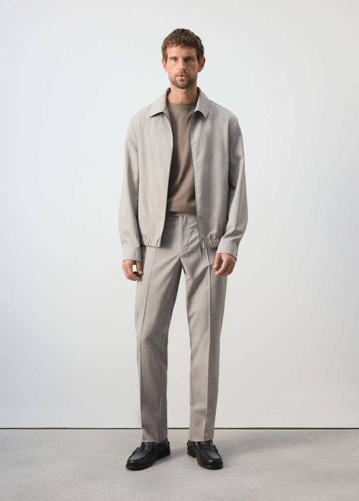 Regular-fit wool-blend trousers — Light/Pastel Grey