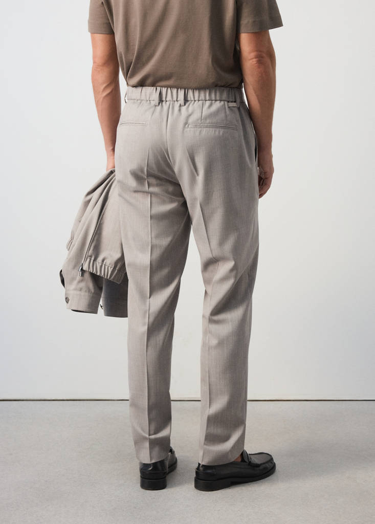 Regular-fit wool-blend trousers — Light/Pastel Grey
