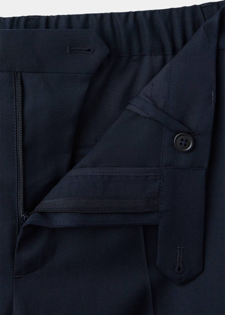 Regular fit cargo trousers in a wool blend — Navy