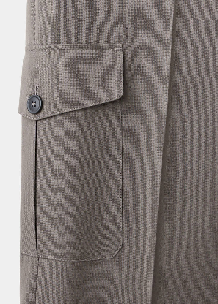 Regular fit cargo trousers in a wool blend — Mink Grey