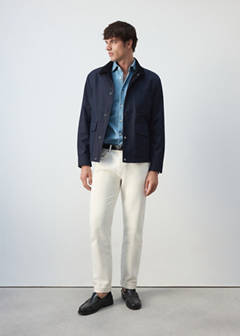 Water-repellent cotton blend jacket — Night Blue 2