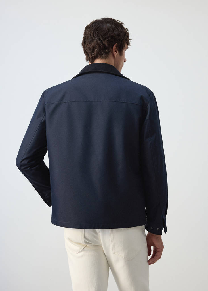 Water-repellent cotton blend jacket — Night Blue