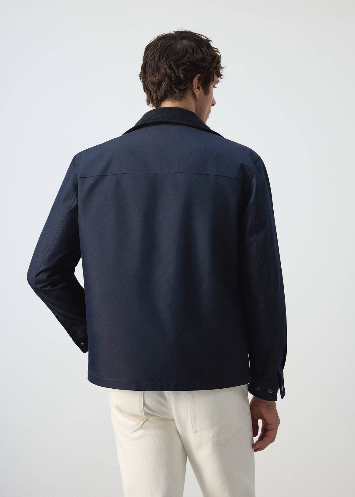 Water-repellent cotton blend jacket — Night Blue