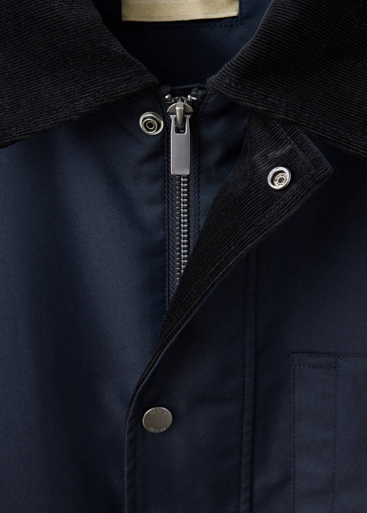 Water-repellent cotton blend jacket — Night Blue