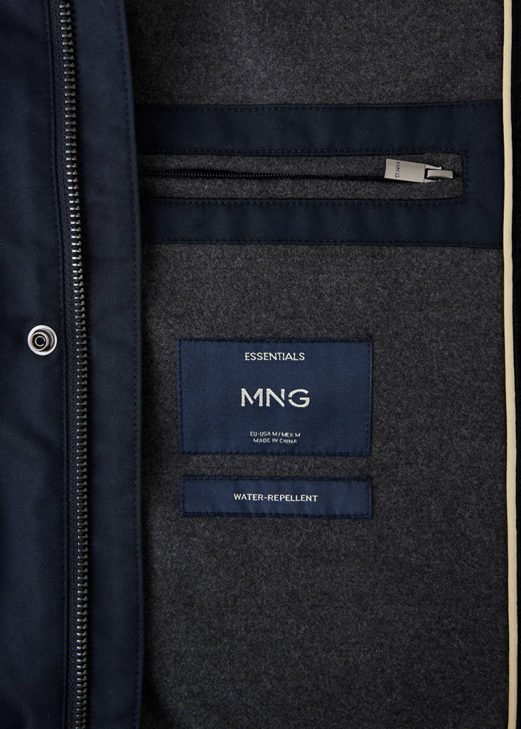 Water-repellent cotton blend jacket — Night Blue