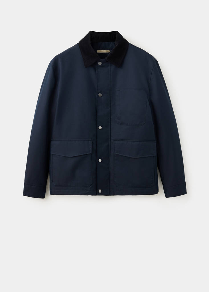Water-repellent cotton blend jacket — Night Blue