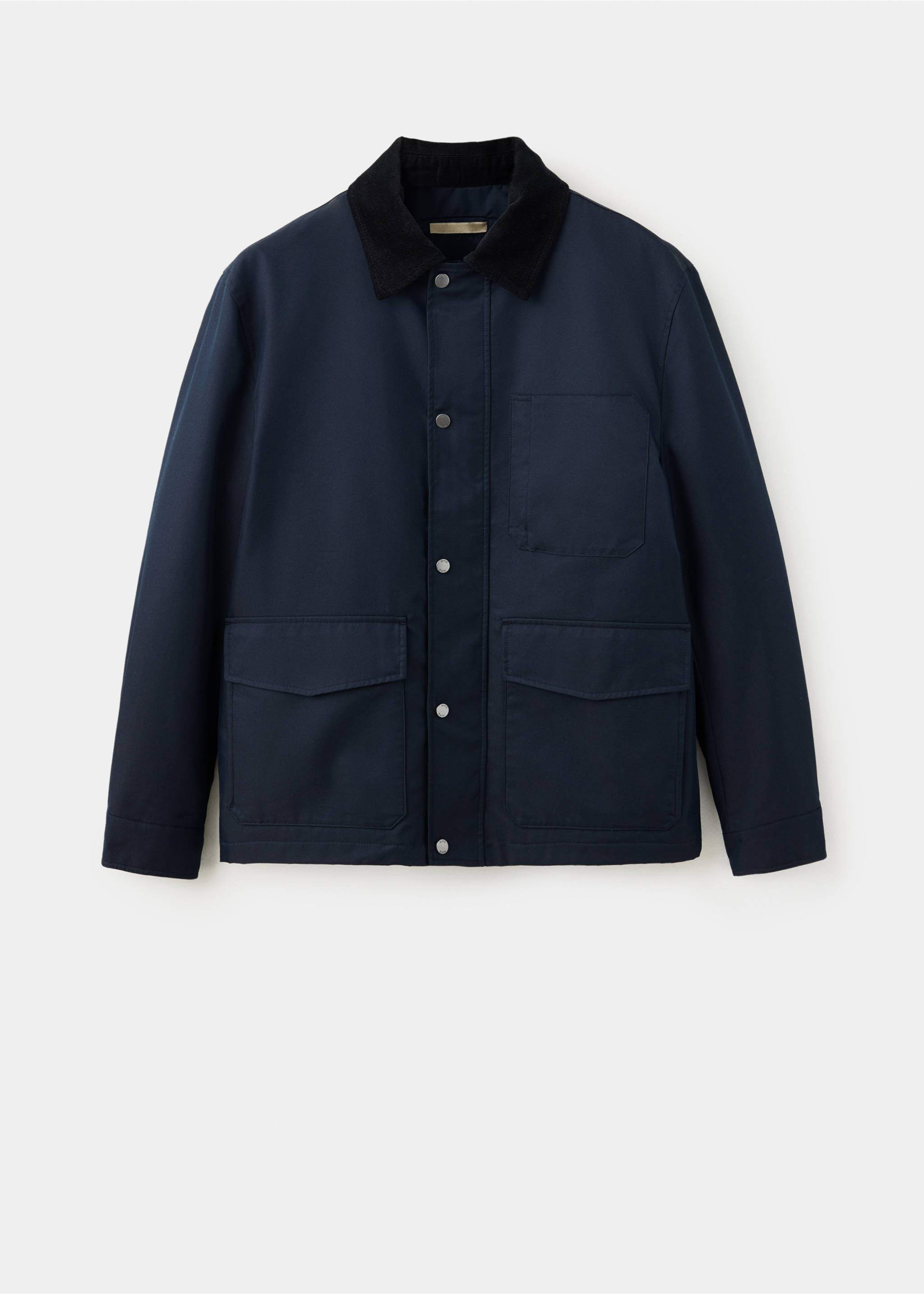 Water-repellent cotton blend jacket - Article without model, Night Blue. Ref: 37065977-00.