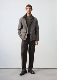 Water-repellent cotton blend jacket — Mink Grey 2