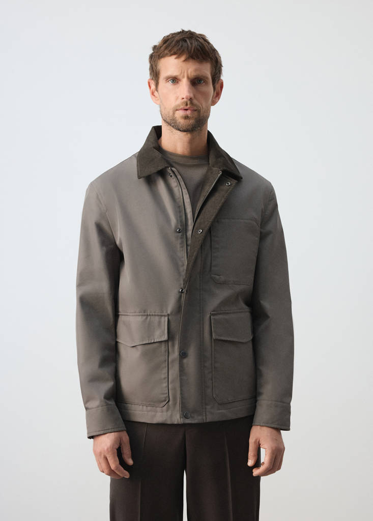Water-repellent cotton blend jacket — Mink Grey