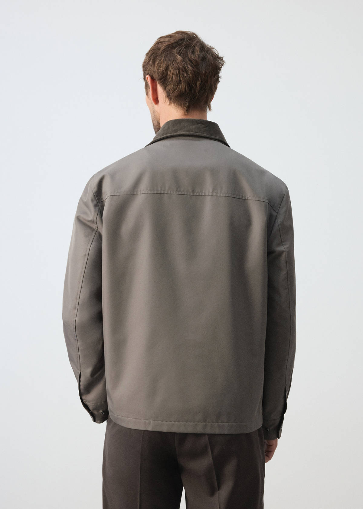 Water-repellent cotton blend jacket — Mink Grey
