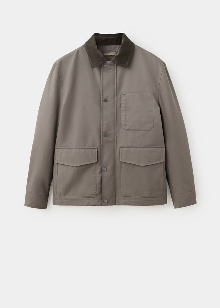 Water-repellent cotton blend jacket — Mink Grey