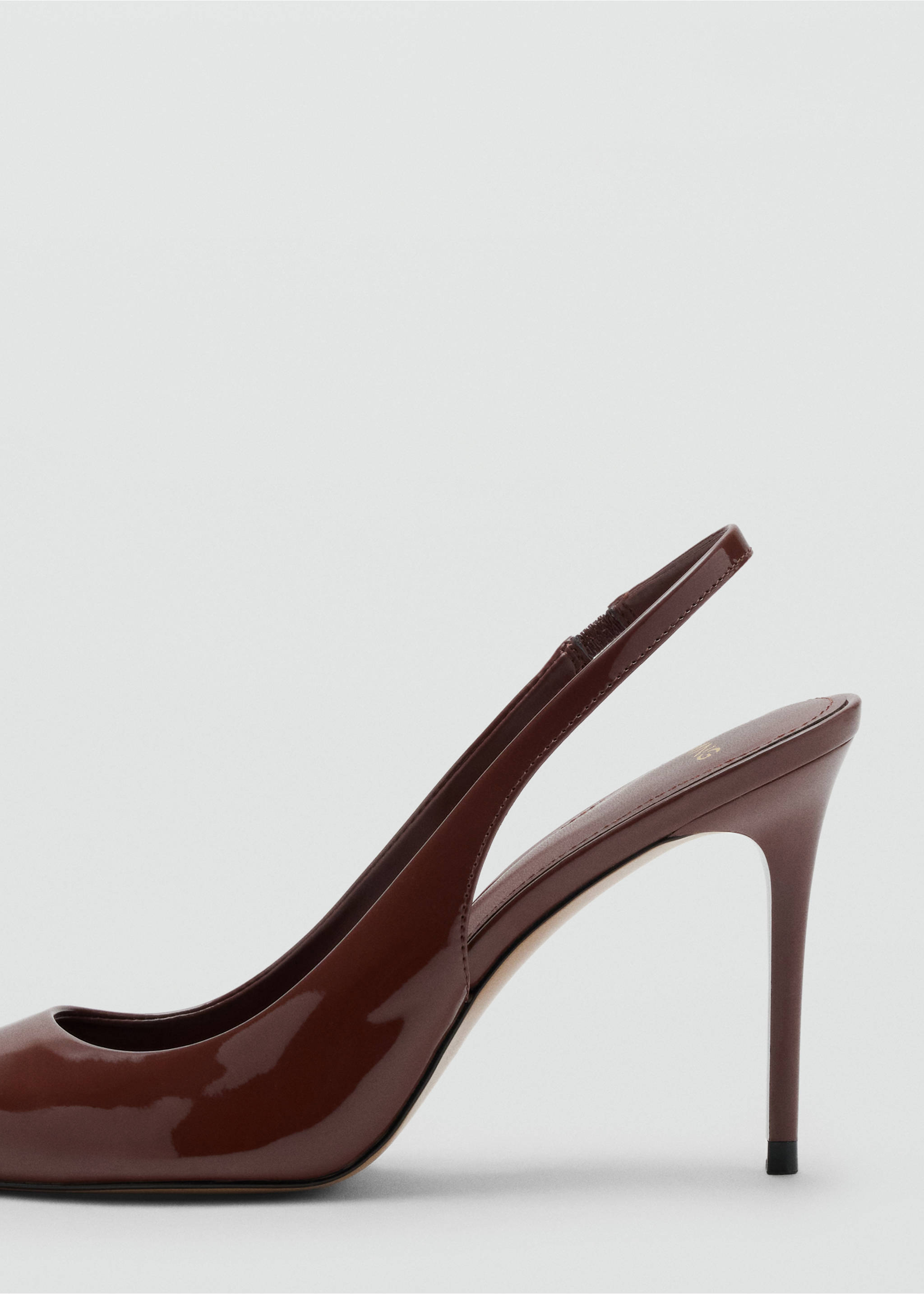 Patent heeled shoes - Details of the article 1, Brown. Ref: 37065978-00.