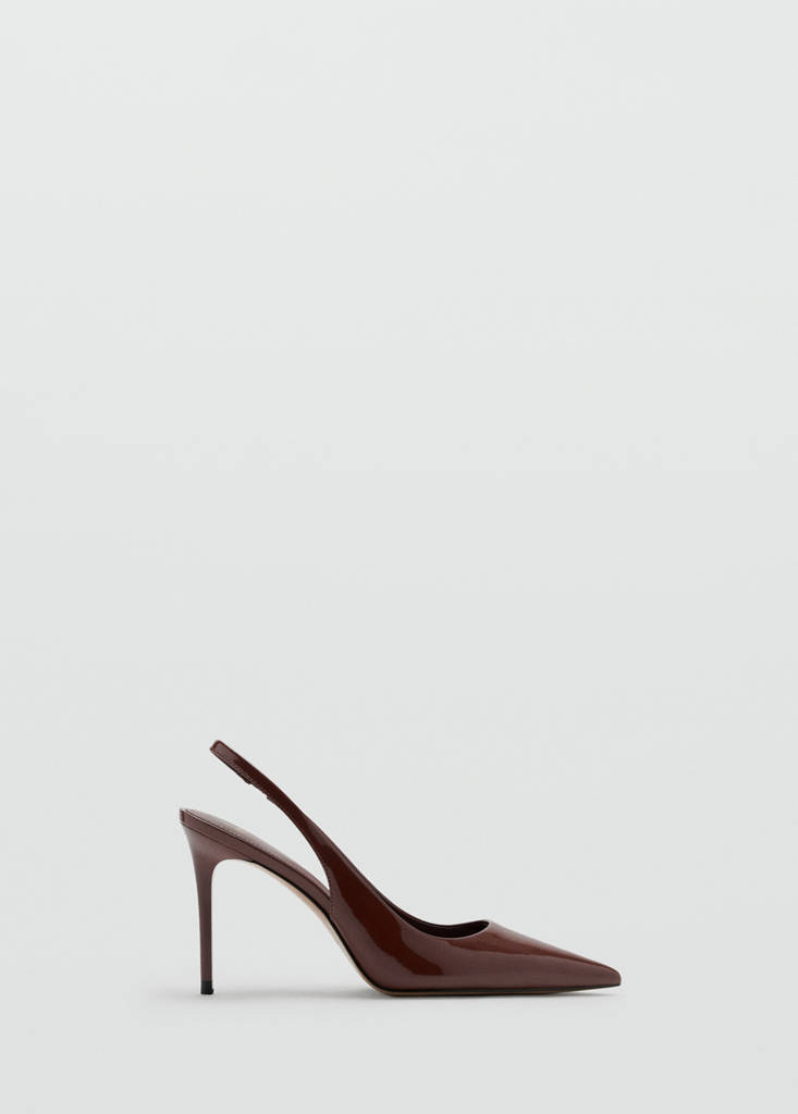 Patent heeled shoes — Brown