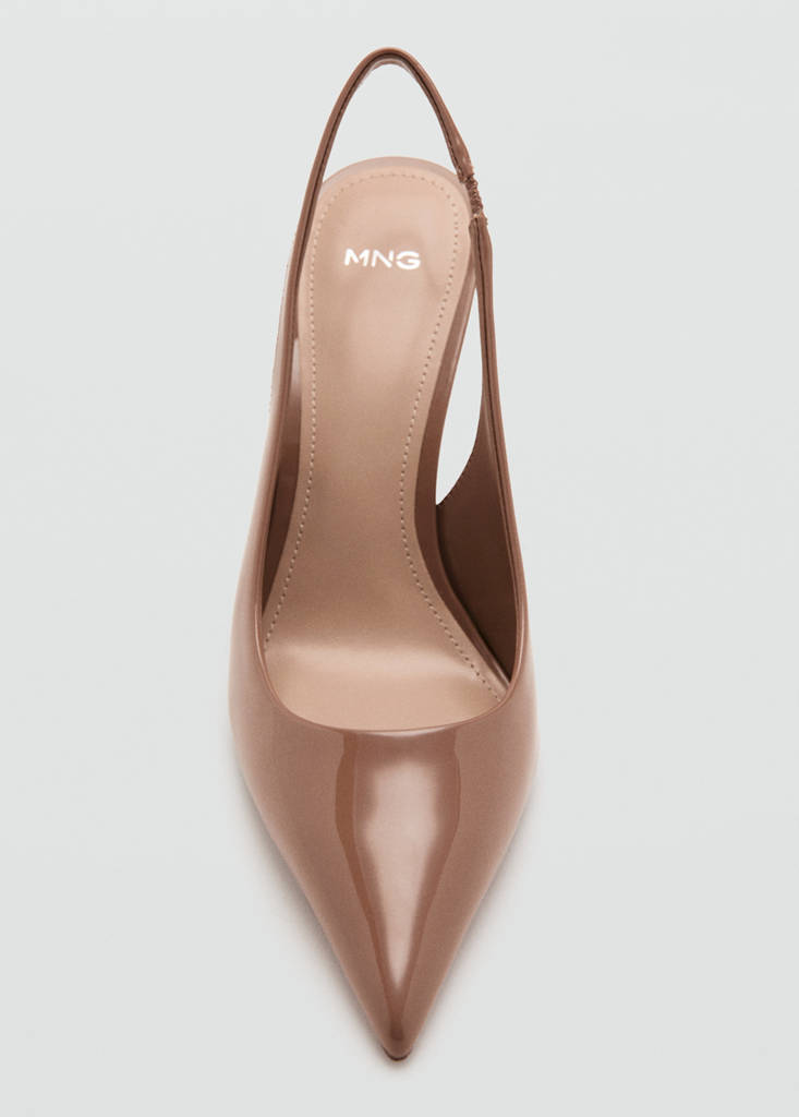 Patent heeled shoes — Nude