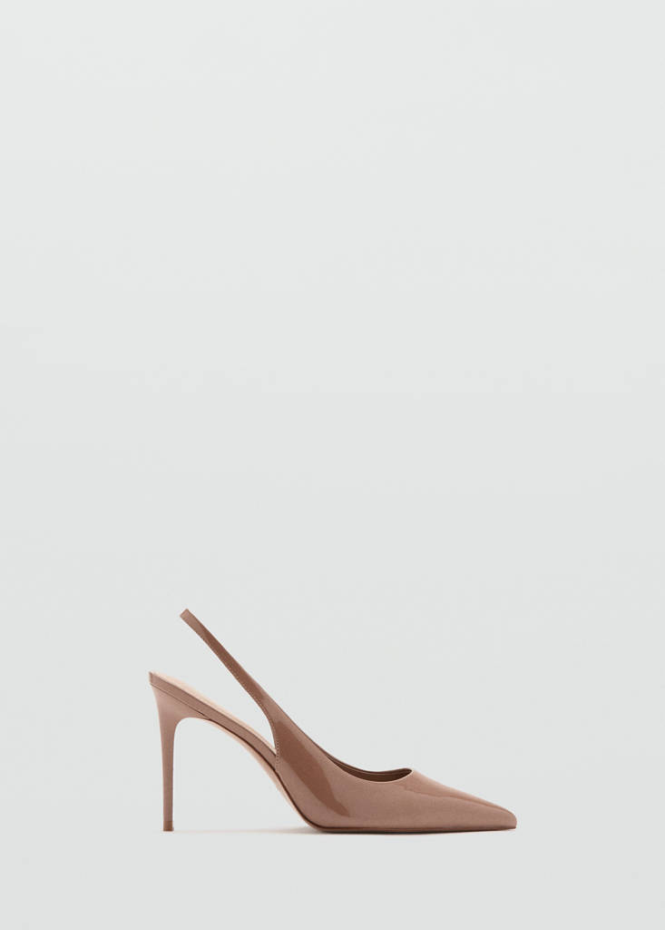 Patent heeled shoes — Nude