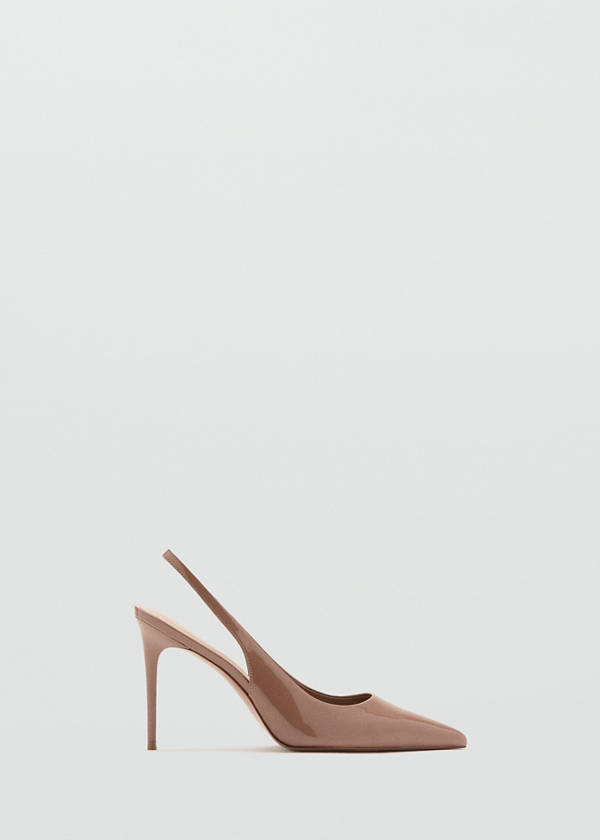 Patent heeled shoes — Nude