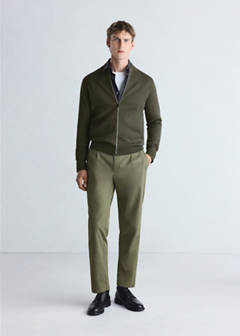 Comfort stretch knit cardigan — Dark Green 2