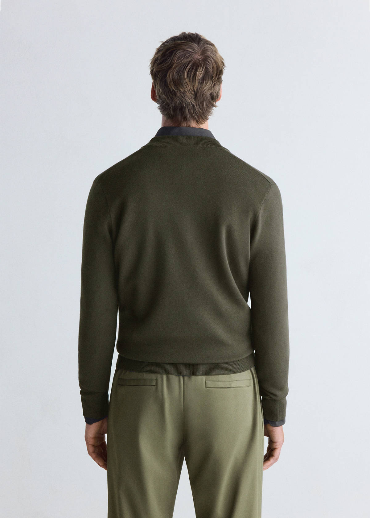 Comfort stretch knit cardigan — Dark Green
