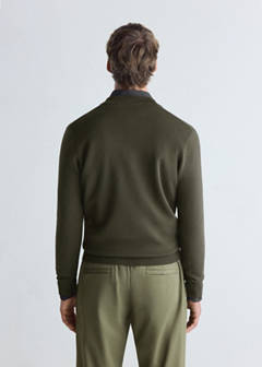 Comfort stretch knit cardigan — Dark Green 3